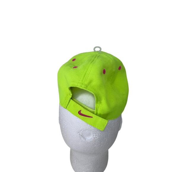Nike Hat Ball Cap Youth Kids Size 4-6X Neon Yellow Pink Swoosh Logo Just Do It - Picture 4 of 7